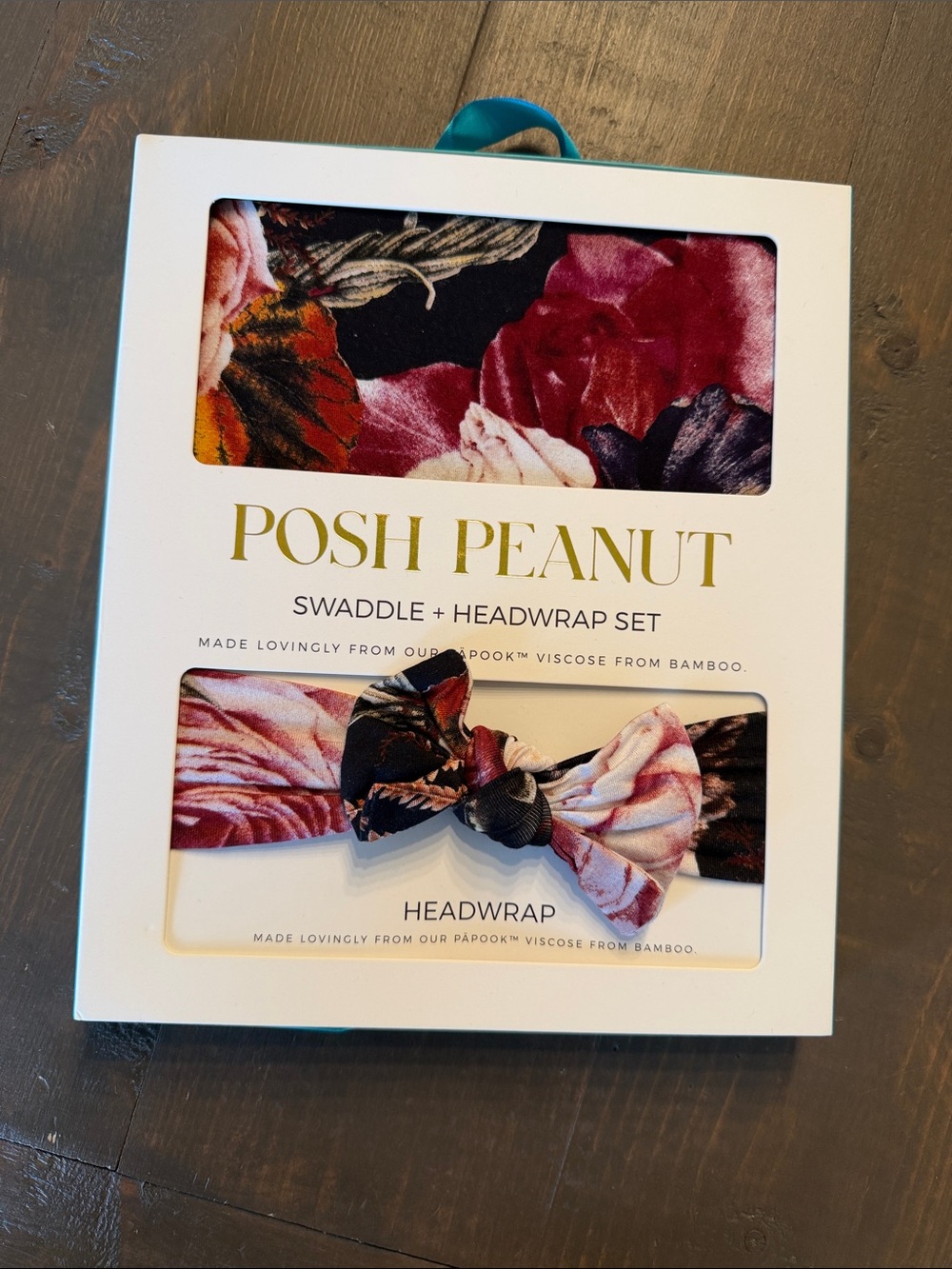 New Posh Peanut Infant Swaddle + Headwrap Set Floral